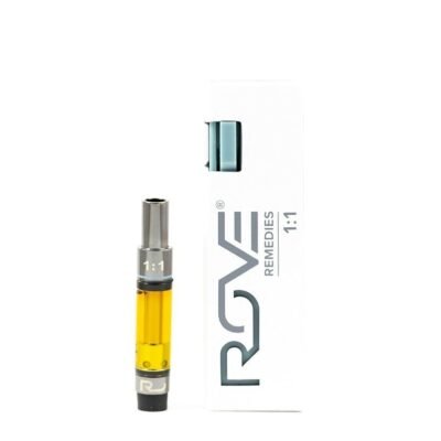 Strawnana Rove Remedies CBD cartridge, 1G 1:1 THC:CBD